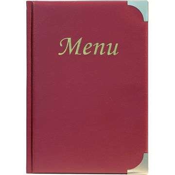 SECURIT PORTA MENU' A5-23,7x17cm BORDEAUX in PVC BASIC con 4+2 BUSTE FISSE