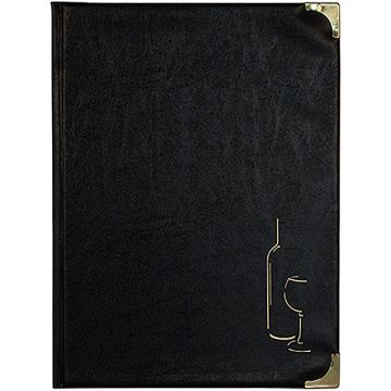 SECURIT CARTA DEI VINI A4-31,5x24cm NERO in PVC BASIC con 4+2 BUSTE FISSE