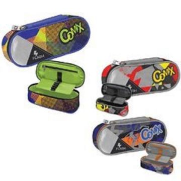 Astuccio  scuola ovale flash Comix. colore rosso