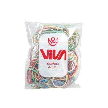 Elastici Viva in busta in gomma colore e formati assortiti conf.100 gr - A100