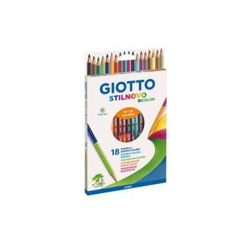 Matite colorate GIOTTO Stilnovo Bicolor assortiti astuccio da 18 - 25720000