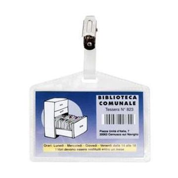 100 portanome Pass 3P 9,5x6cm c/clip in metallo s/cartoncino Sei Rota