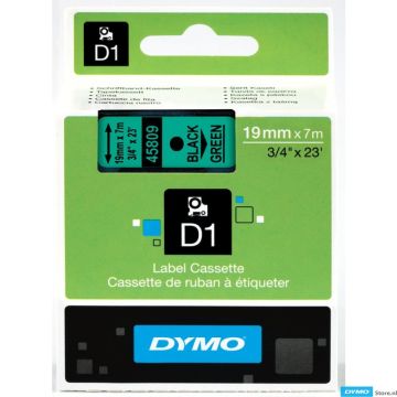 Nastro Dymo Tipo D1 (19Mmx7Mt) Nero/Verde 458090