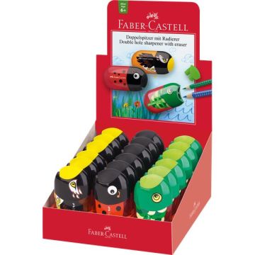 FABER-CASTELL TEMPERAMATITE ANIMALS CON SERBATOIO E GOMMA ASSORTITI cfz 18