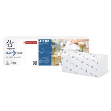 Tovaglioli da bar per dispenser Papernet 32x22 cm piega 1/4 - 1 velo bianco cf. 5 fascette da 224 pezzi - 416181