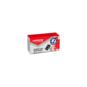 Clip a molla fermarta 19 mm Office Products nero conf. 12 pezzi - 18091919-05
