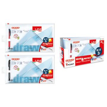 Kit coppia di squadre + portamine linea Arda Uni 45 e 60 70330ZIP