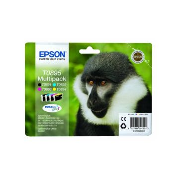 Cartucce inkjet Scimmia T0895/blister RS Epson nero+ciano+magenta+giallo Conf. 4 - C13T08954010