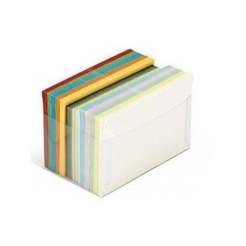 Biglietti augurali con busta Favini Burano Arcobaleno 7,2x11 cm in conf. 100 mix colori forti/tenui - A57X151
