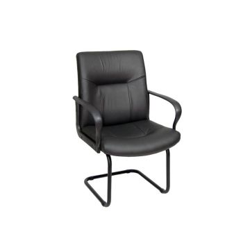 Sedia visitatore direzionale Unisit Eridanus ERV Eco Smart su slitta - rivestimento similpelle nero - ERV/KN