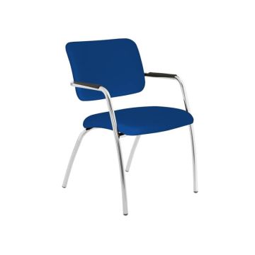 Sedia visitatore a 4 gambe Unisit Lithium LT4G struttura cromata - rivest. fili di luce blu - LT4G/F11