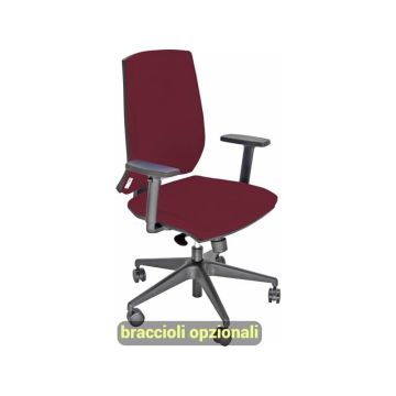 Sedia operativa girevole Unisit Larissa LR1S - rivestimento ignifugo bordeaux - LR1S/ID