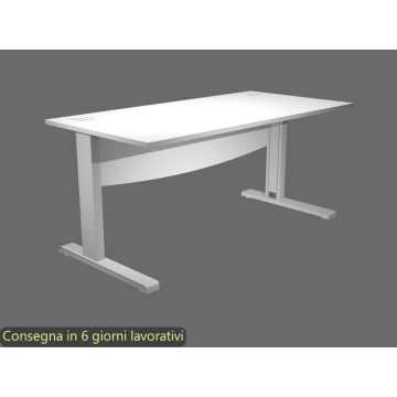 Scrivania Artexport Flex - 160x80x73 cm con Modesty Panel - fianchi in metallo a L - bianco - URB160+MOD-3