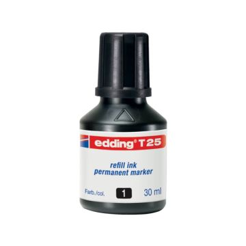 Inchiostro permanente per ricarica edding T 25 nero - 30 ml 4-T25001