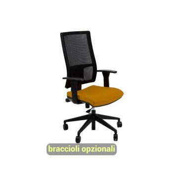 Sedia operativa girevole Unisit Nereide NDA schienele in rete - rivestimento Eco arancione - NDA/EA