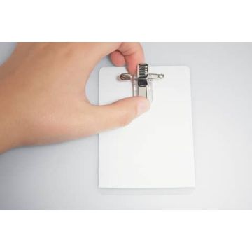Portanomi DURABLE autolaminante con combi clip trasparente inserto fino a 54x90mm conf. 25 - 823019