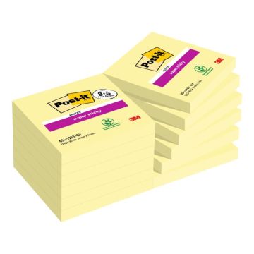 Value pack 8+4 Post-it®Canary Super Sticky 654 giallo - 76x76 mm - 7100259453