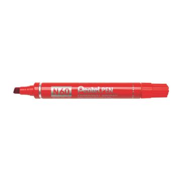 Marcatore permanente Pentel N60 punta a scalpello 3,9-5,7 mm rosso N60-B