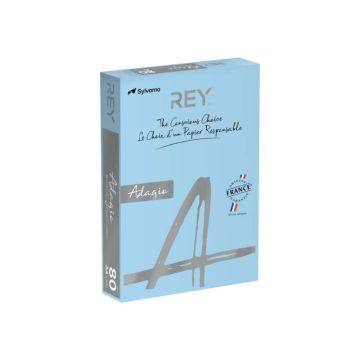 Carta colorata A4 International Paper Rey Adagio 80 g/m² blu tenue 48 - Risma da 500 fogli - ADAGI080X623