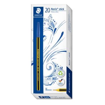 Penna a sfera Staedtler Noris Stick 434 in conf. 20 penne blu 434 03 F -15