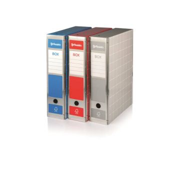 Scatola con cerniera in metallo RESISTO Brefiocart in cartone 37,5x29,5 cm con dorso da 9 cm grigio - RESX401.GR