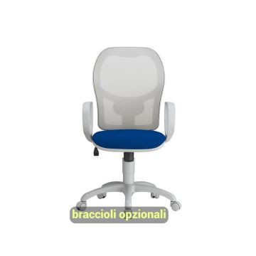 Sedia operativa girevole Unisit Hubble Grafix HUHUGR - schienale in rete - rivestimento Eco blu - HUHUGR/EB