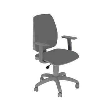 Sedia operativa girevole Unisit Jupiter JUBRG Eco smart - base grigia - rivest. Eco grigio scuro con braccioli JUBRG/ET