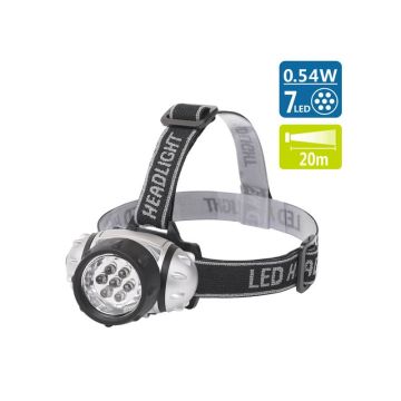 Torcia LED frontale regolabile 0,54 W a luce fredda Aigostar nero/argento 190637