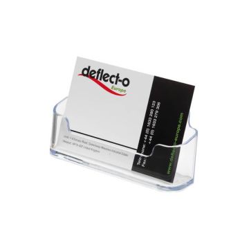 Portabiglietti da visita deflecto® in plastica con 1 scomparto trasparente 70101
