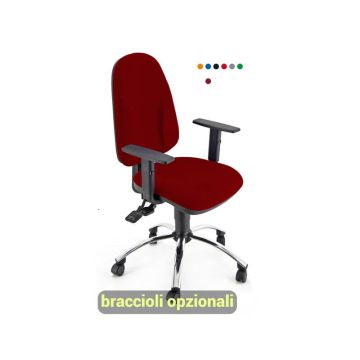 Sedia operativa girevole Unisit Team TMSYC Eco smart - schiuma sagomata - rivestimento Eco rosso - TMSYC/ER