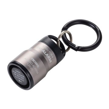 Allarme tascabile e portachiavi con moschettone grigio – Panic Alarm - Allarme tascabile - Allarme di emergenza– 120 dB – sirena per intimidazione – TROIKA