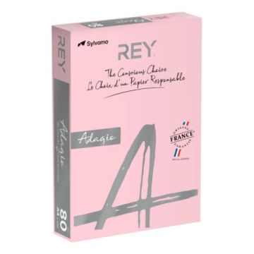 Carta colorata A4 International Paper Rey Adagio 80 g/m² rosa - Risma da 500 fogli - ADAGI080X643