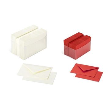 Scatola 100 cartoncini (200gr) + 100 buste (90gr) - rosso - formato 9 - Favini