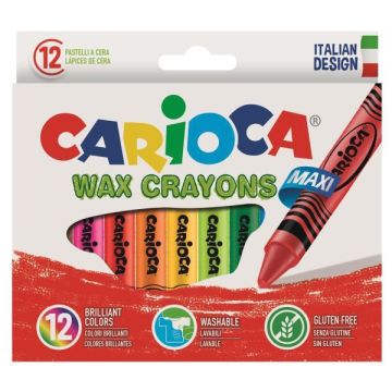 Pastelli a cera Maxi Carioca in conf. 12 pz - colori assortiti 42369