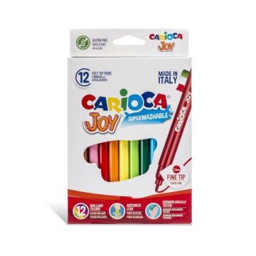 Pennarelli superlavabili Carioca Joy diam. 2,8 mm - conf. da 12 colori assortiti - 40614