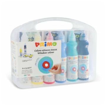 Colore attacca stacca Primo in bottiglia 75 ml - conf. 6 pz - colori assortiti 651W6SP