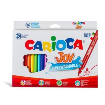 Pennarelli superlavabili Carioca Joy diam. 2,8 mm - conf. da 24 colori assortiti - 40615