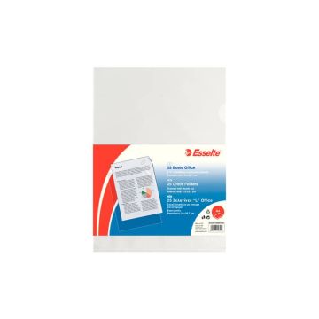 Buste a L non perforate Esselte OFFICE PP antiriflesso trasparente A4 conf.25 - 392581200