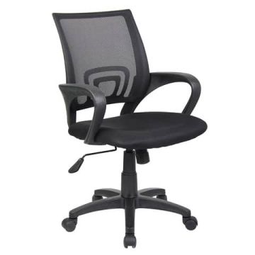 Sedia operativa con braccioli Serena Group St. Louis schienale in rete nero - rivestimento tessuto nero - E8085MK