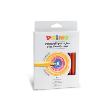 Pennarelli superlavabili punta fine Primo diametro 2,5 mm - colori assortiti scatola di cartone 12 pezzi - 601PEN12