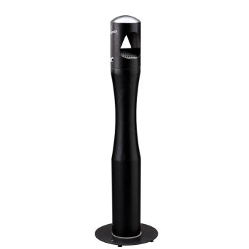 MEDIALINTERNATIONAL Portacenere a colonna H108cm in acciaio nero