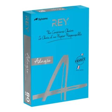 Carta colorata A4 International Paper Rey Adagio 80 g/m² blu intenso 51 - Risma da 500 fogli - ADAGI080X622