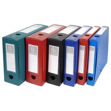 Scatola archivio box con bottone blu f.to 25x33cm D 40mm Exacompta