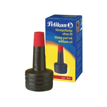 Inchiostro per timbri senza olio Pelikan flacone 28 ml rosso 351221