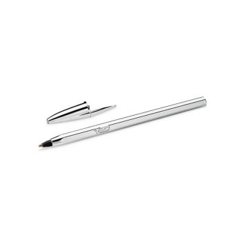 Penna a sfera BIC Cristal Shine Silver M 1 mm nero 921339