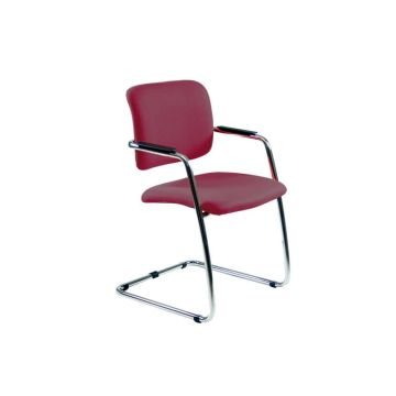 Sedia visitatore con slitta Unisit Lithium LTLT struttura cromata - rivest. ignifugo bordeaux - impilabile LTLT/ID