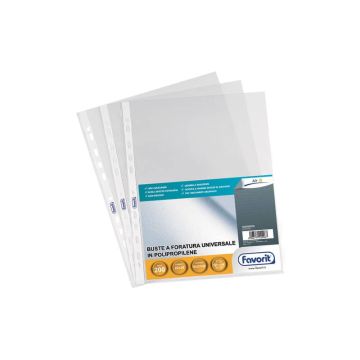 Buste trasp. a foratura universale FAVORIT buccia d'arancia air 22x30 cm conf. da 200 - 100460055