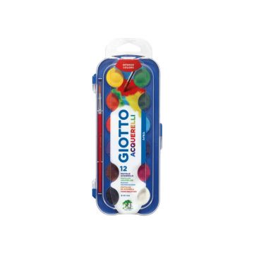 Acquerelli GIOTTO Ø 30 mm assortiti scatola da 12 + 1 pennello - 351200