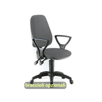 Sedia operativa girevole Unisit Leda LDAY Eco smart - schienale alto - rivest. ignifugo grigio scuro LDAY/IT
