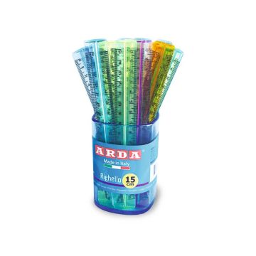 Righello ARDA Uni polistirolo colori assortiti Conf. 50 pezzi - 282C